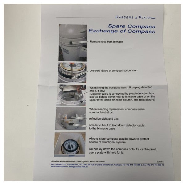 Cassens i Plath tip 11 magnetska ležaj i refleksni kompas 