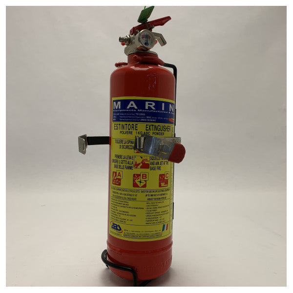 Marine Grade 1kg ABC Powder Fire Extinguisher - Compact, Durable & Certified for Boat Safety