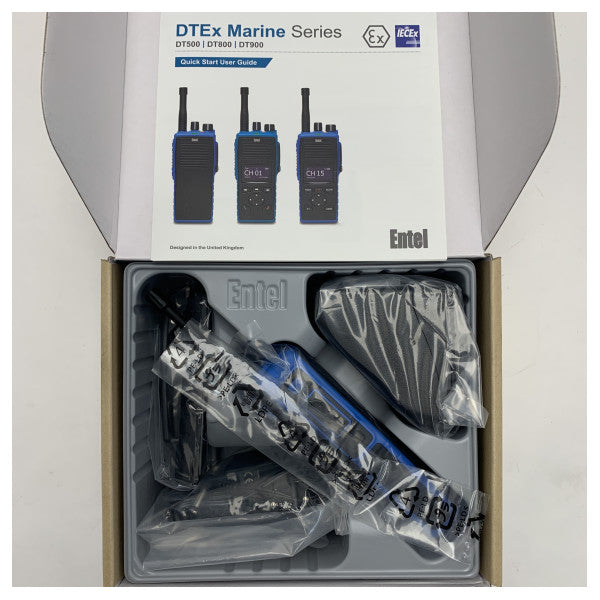 エンテル DT585M UHF ハンドヘルドマリンラジオ - 防水 IECEx 認証 デジタルおよびアナログ 