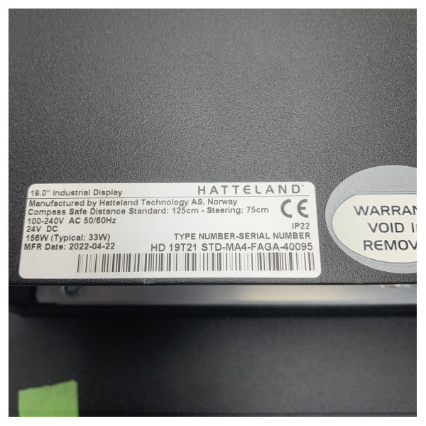 Hatteland HD 19T21 STD-MA4-FAGA-40095 19 tuuman LED-monitoiminen merinäyttö 