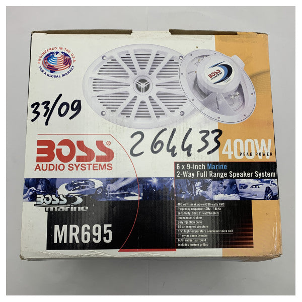 Haut-parleurs marins haute performance Boss Audio MR695 400W blancs