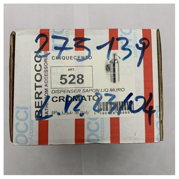 Bertocci 528 Distributeur de savon mural en acier inoxydable de qualité marine