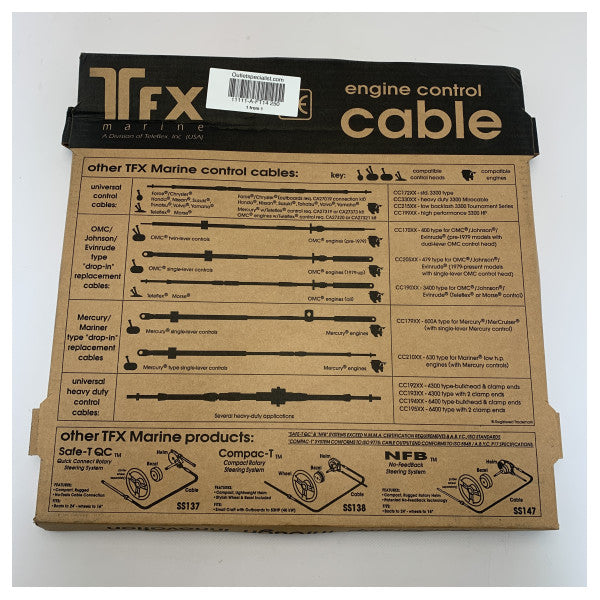 Teleflex FT14 250 moottorin ohjauskaapeli Mercury, OMC ja Marine moottoreille - Kestävä ja luotettava