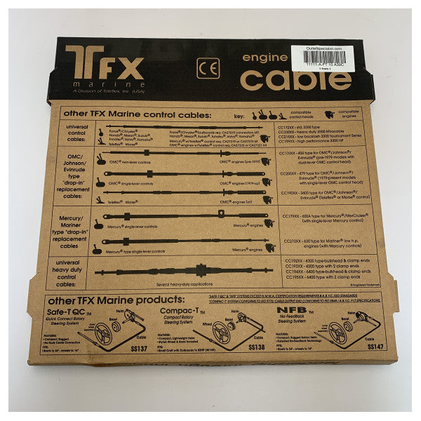 Teleflex FT 110 A39C Marine Engine Control Cable - kestävä ja luotettava moottorinohjauksen korvaava kaapeli.