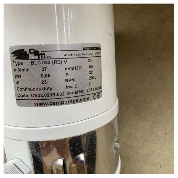 CEM BLC023 φυγοκεντρικός ανεμιστήρας λευκός 2220 M3/h - 24V 