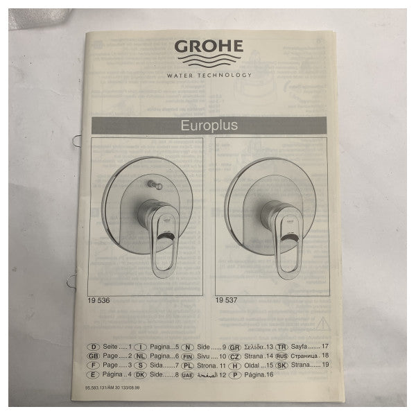 Grohe Europlus Shower Faucet Parts Single Lever Chrome