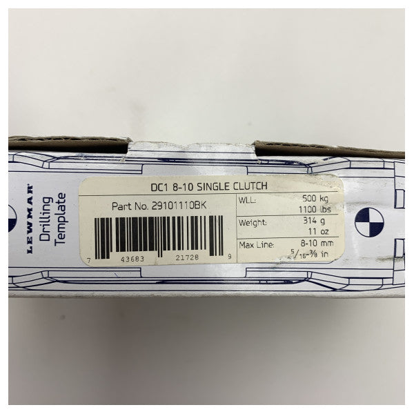 Lewmar 29101110BK DC1 8 to 10 mm Single Rope Clutch