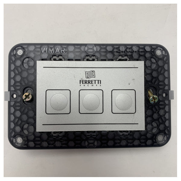 Ferretti Vimar Marine Grade 3-Button Eikon Light Switch - Durable Waterproof Switch for Boats and Yachts