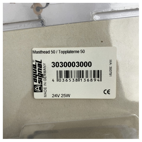 Aqua Signal Series 50 Luz de navegación de cabecera de acero inoxidable 24V - 3030003000