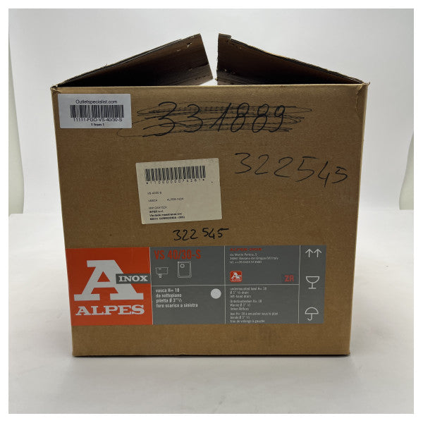 ALPES INOX VS-40/30-S Fregadero marino de acero inoxidable de alta calidad para un uso duradero a bordo