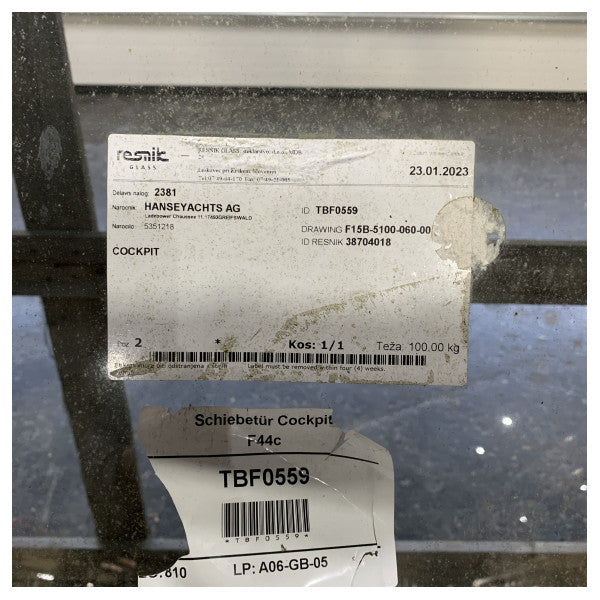 Resnic Fjord stainless steel curved sliding patio door with glass - TBF0559 