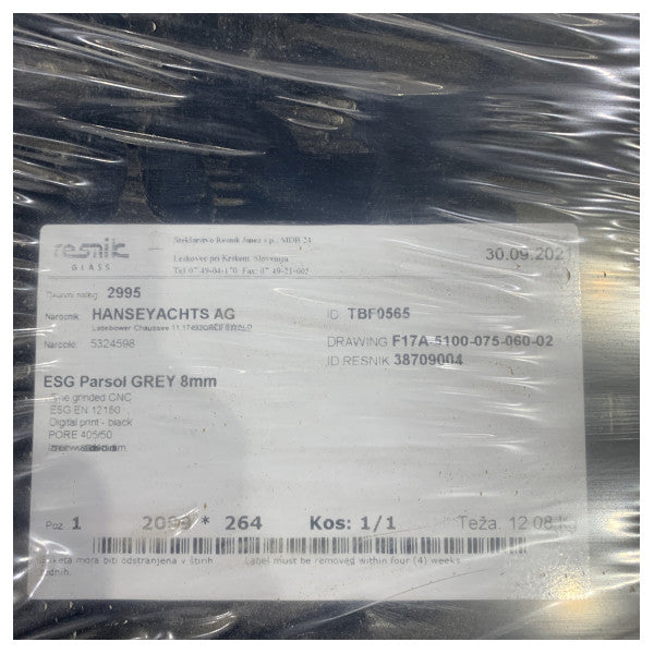 Fjord Trend Marine 52 otwarty motorówka montaż boczny szkło do wstawienia kadłuba po prawej stronie - TBF0565 