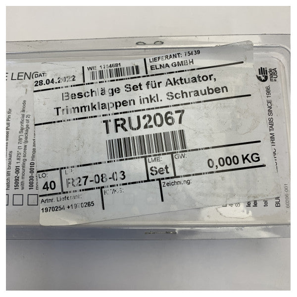 Lenco Trough Hull Stainless Steel Mounting Kit għall-Trimtab Actuator - 1970254 +197026 