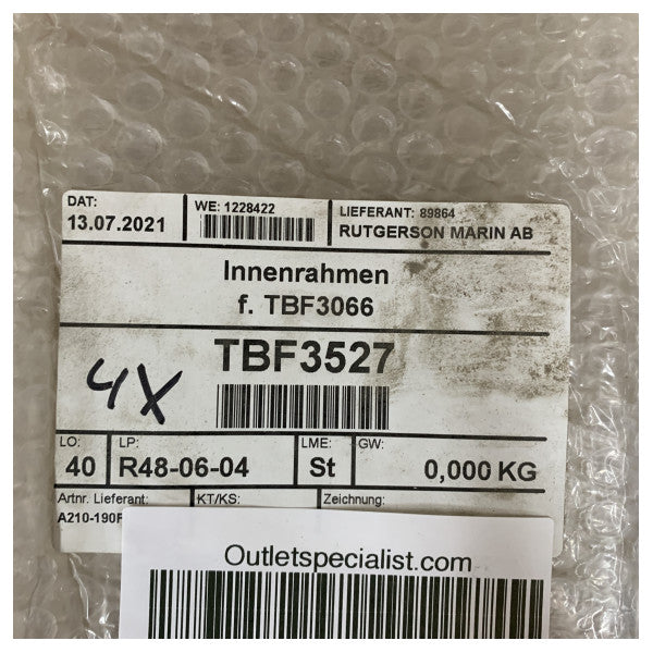 إطار داخلي نافذة Rutgerson A210-190FR من الفولاذ المقاوم للصدأ 