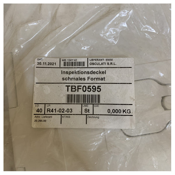 Osłona inspekcyjna Osculati White do montażu wbudowanego 600 x 250 mm - 20.295.00 