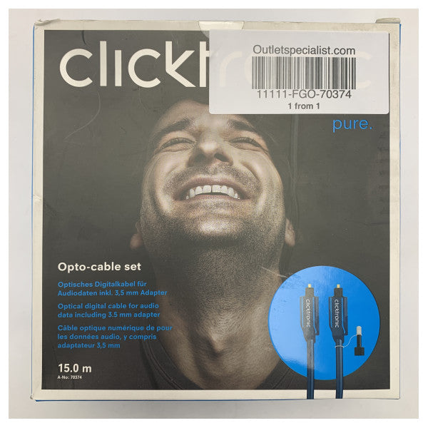 15m Durable Fiber Optic Audio Cable with 3.5mm Adapter - Waterproof Marine Digital Audio Connection