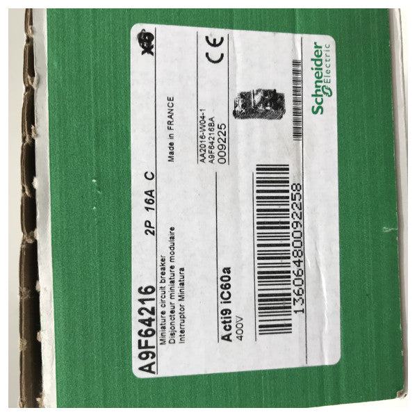 Schneider Electric 16A 2-πολικός μικροσκοπικός διακόπτης κυκλώματος για θαλάσσια ηλεκτρική προστασία
