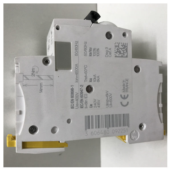Schneider Electric 16A 2-πολικός μικροσκοπικός διακόπτης κυκλώματος για θαλάσσια ηλεκτρική προστασία