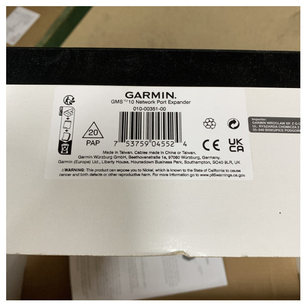 Expansor de Porta de Rede Marinha Garmin GMS 10 para Plotters Náuticos e Dispositivos Marinhos - 010-00351-00 