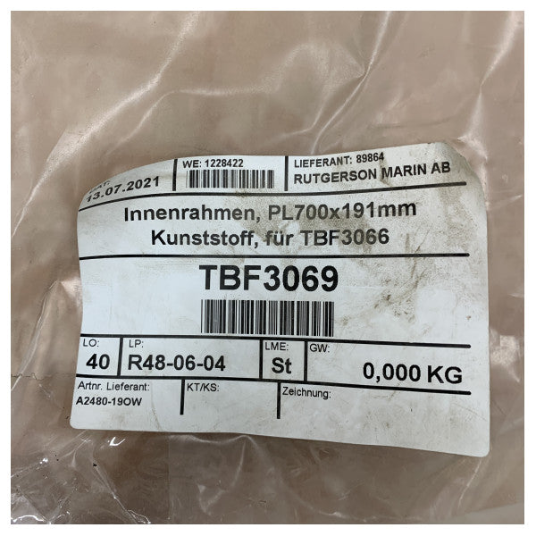 إطار داخلي بلاستيكي متين من روتجرسون لفتحة ضوء مستطيلة - A2480-19OW 