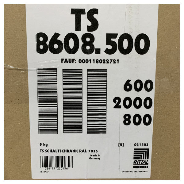 Rittal TS 8608.500 Stalowa szafka obudowy Systemy baying TS 8 - 600 x 2000 x 800 mm 