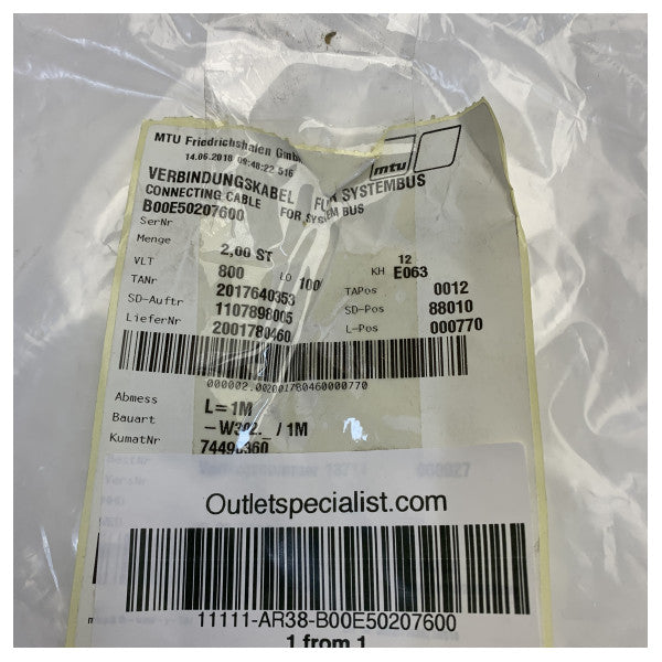 MTU B00E50207600 System BUS Interface Cable Converter