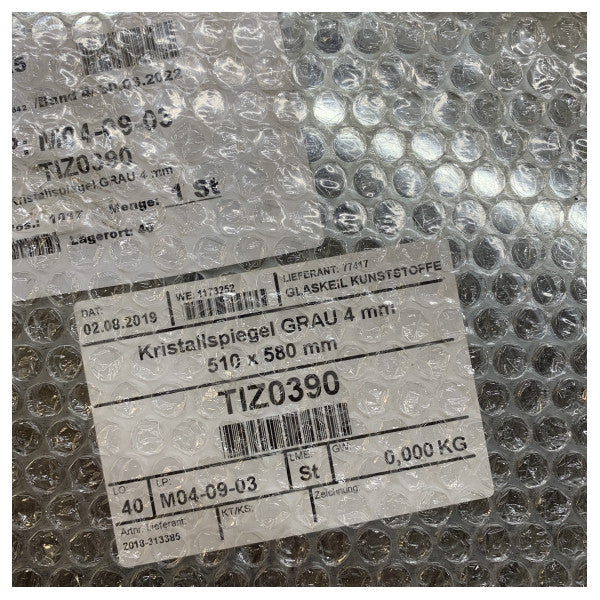 مرآة هانسي جراي كريستال 4 مم - مرآة زجاج بحرية متينة 510x580 مم للقوارب واليخوت 