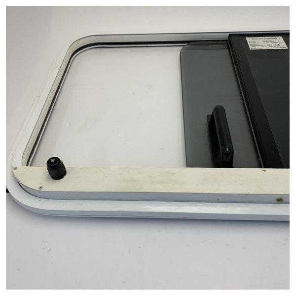 Janela deslizante de alumínio marinho Trend com vidro fumado - 550566 