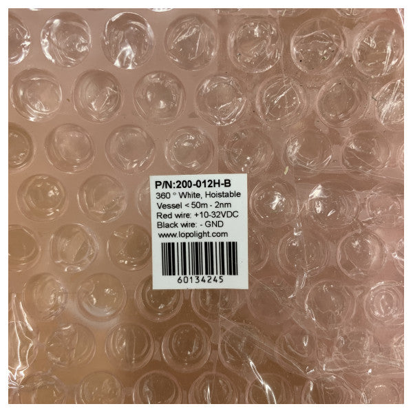 Lopolight 2nm blanche 360 degrés lumière d'ancre de levage noire - 200-012H-B 