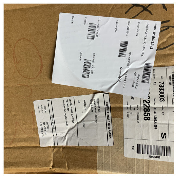 Silencieux pour générateur Cummins Onan - water lift - 2 - 2.5 inches - 0155-3222