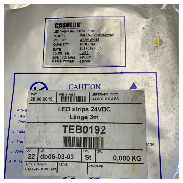 Casolux Call Flexible 24V LED Strip Ζεστό Λευκό 3μ 1800L - CALL24VDC3000MM 