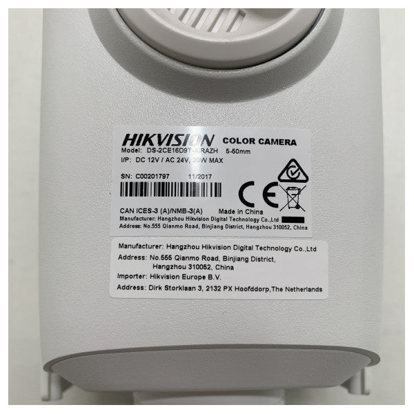 Hikvision ds -2ce16d9t 5 - 50 mm IP -Kamera im Freien