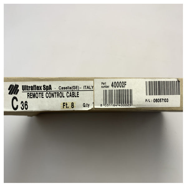 Ultraflex C36 40002F Marine-Fernbedienungskabel � Langlebiges, salzwasserbeständiges 8ft Bootssteuerkabel