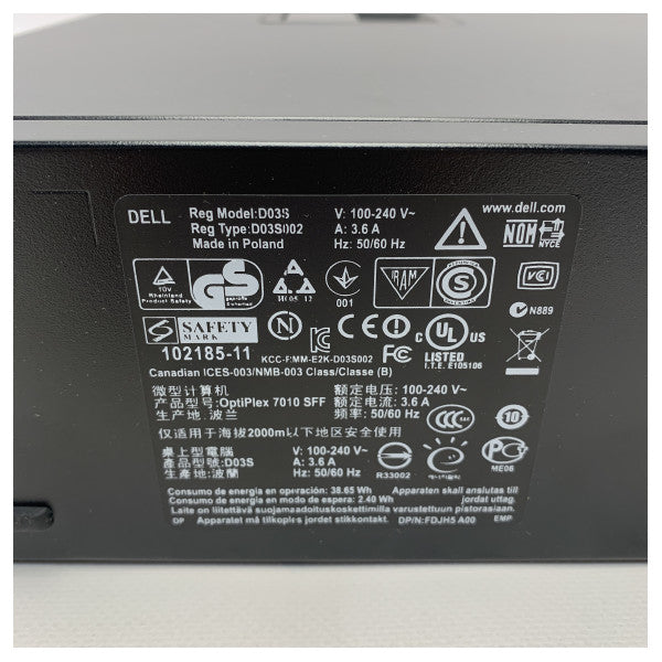 Dell Optiplex 7010SFF I5-3470M | 4 GB | 320 GB | Dvdrw | W7P Desktop