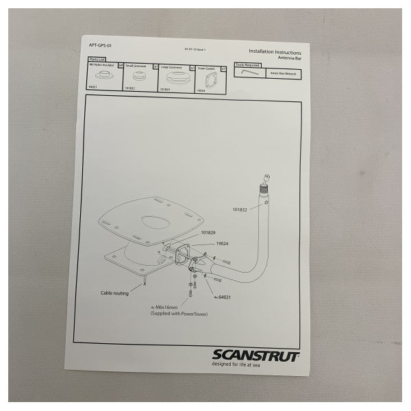 Scernut Apt-GPS-01 GPS de aluminio | Barra de antena VHF