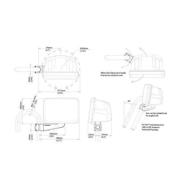 SCALTRUT SPR-7-AM SCANPOD 7-Zoll-NAVPOD