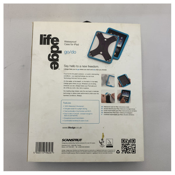 Scanstrut iPad 1 Caso impermeable Blue-WP-IP1-BU/WT