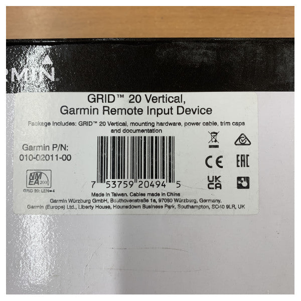 Garmin GRID 20 Κάθετο Πάνελ Ελέγχου Τηλεχειριστηρίου για Πολυλειτουργικές Οθόνες - 010-02011-00 