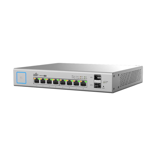 Ubiquiti UniFi US-8-150W 8-port verwalteter PoE+ Switch mit 150W.