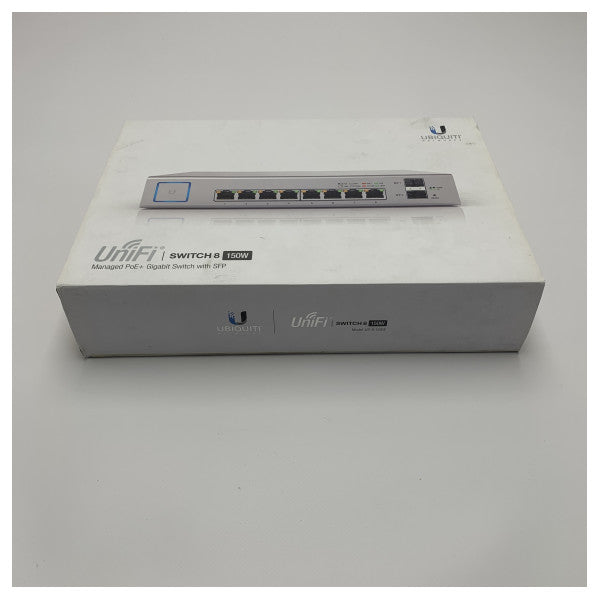 Ubiquiti UniFi US-8-150W 8-port verwalteter PoE+ Switch mit 150W.