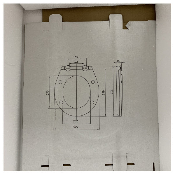 مرحاض بحري كهربائي أسود Planus Stilo Plus 530 عالي مع إغلاق ناعم 24 فولت 