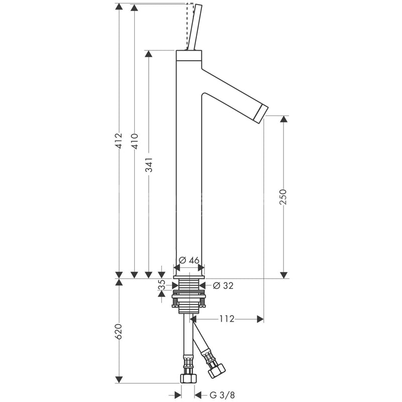 Hansgrohe Axor Edelstahl Ein Hebelmischmischer Tab - 10129000