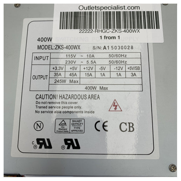 ZKS-400WX 400W Marine Strømforsyning 115 / 230V 