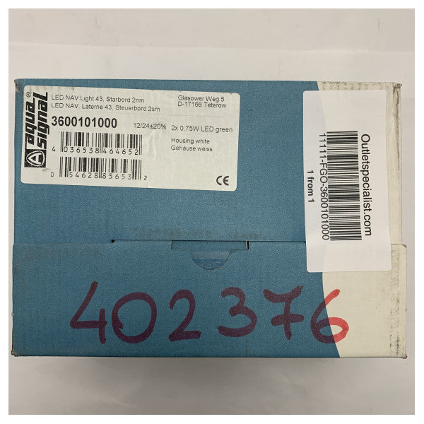 Aqua Signal seria 43 białe światło nawigacyjne LED zielone - 3600101000