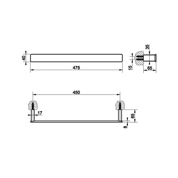 Gessi ISPA 41700-031 Chrom Tower Holder Stylish Design 45 cm