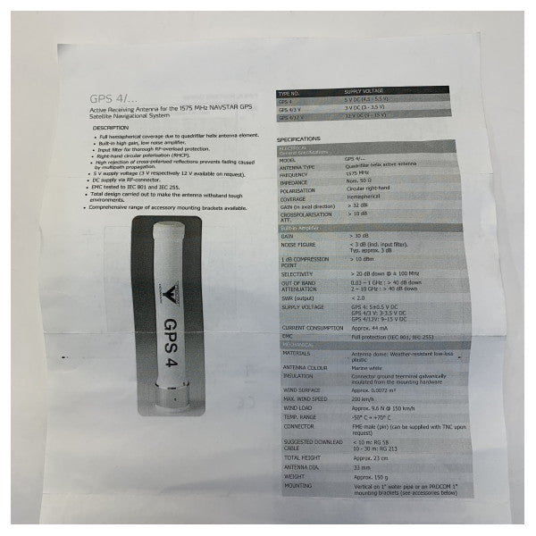 Antenne GPS Amphenol Procom 4 pour le système de navigation par satellite Navstar GPS 