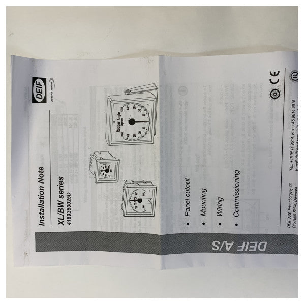Deif XL144 Indikatur tal-Angolu tal-Kontroll 24V 45 grad 