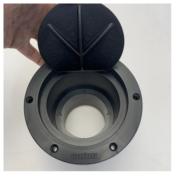 مخرج العادم البلاستيكي Vetus Tru-Hull مع صمام D75 مم باللون الأسود - TRC75PV 