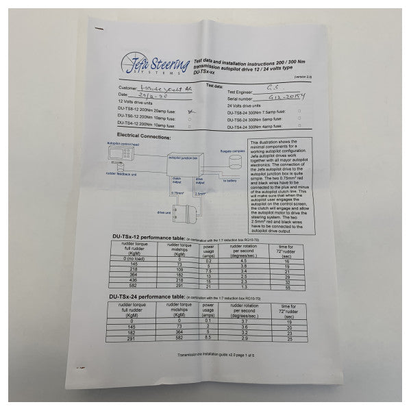 Jefa DU-WS150-12V 150NM スプロケットオートパイロット駆動ユニット 12V 