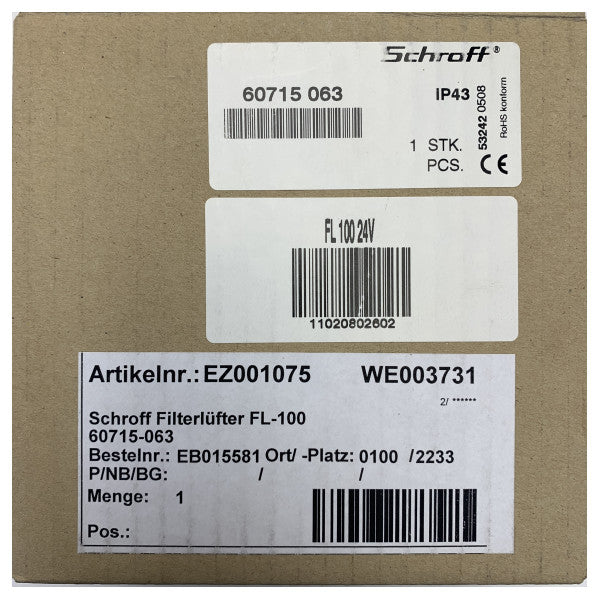 مروحة فلتر الهواء Schroff Air FilterED FL 100 24V 